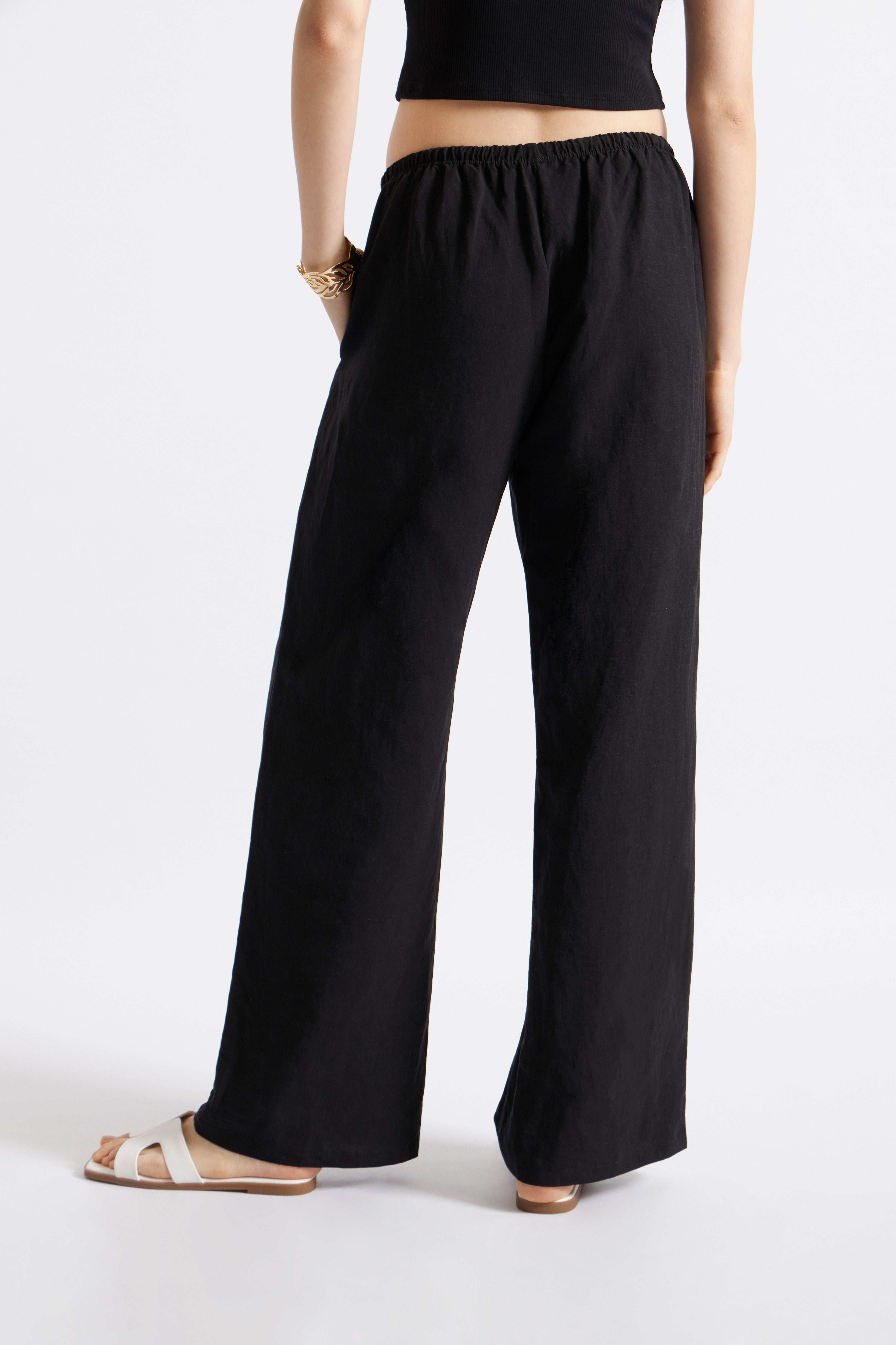 Pantalón Comfy Lino - Negro