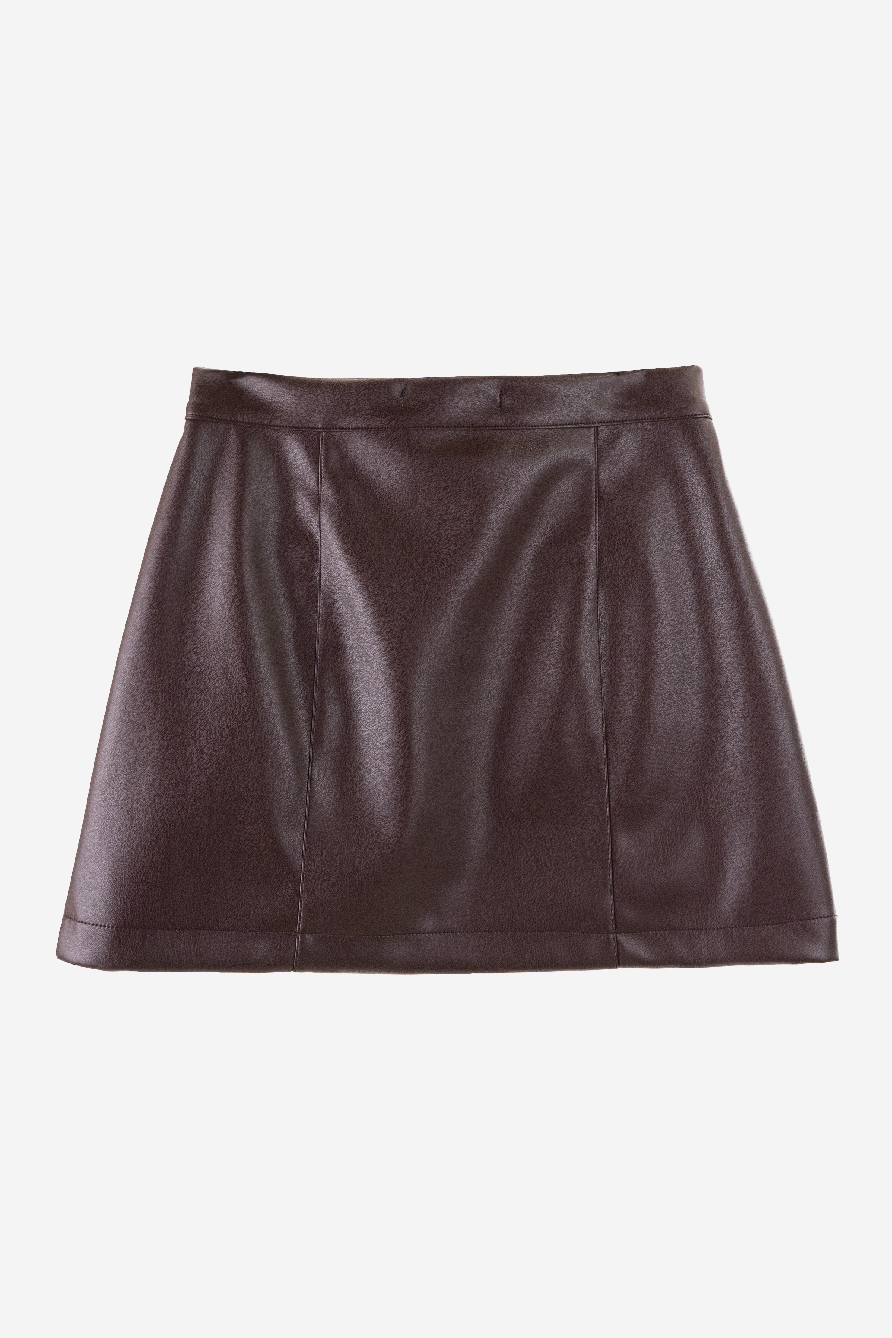 Falda Leather Mini - Marrón