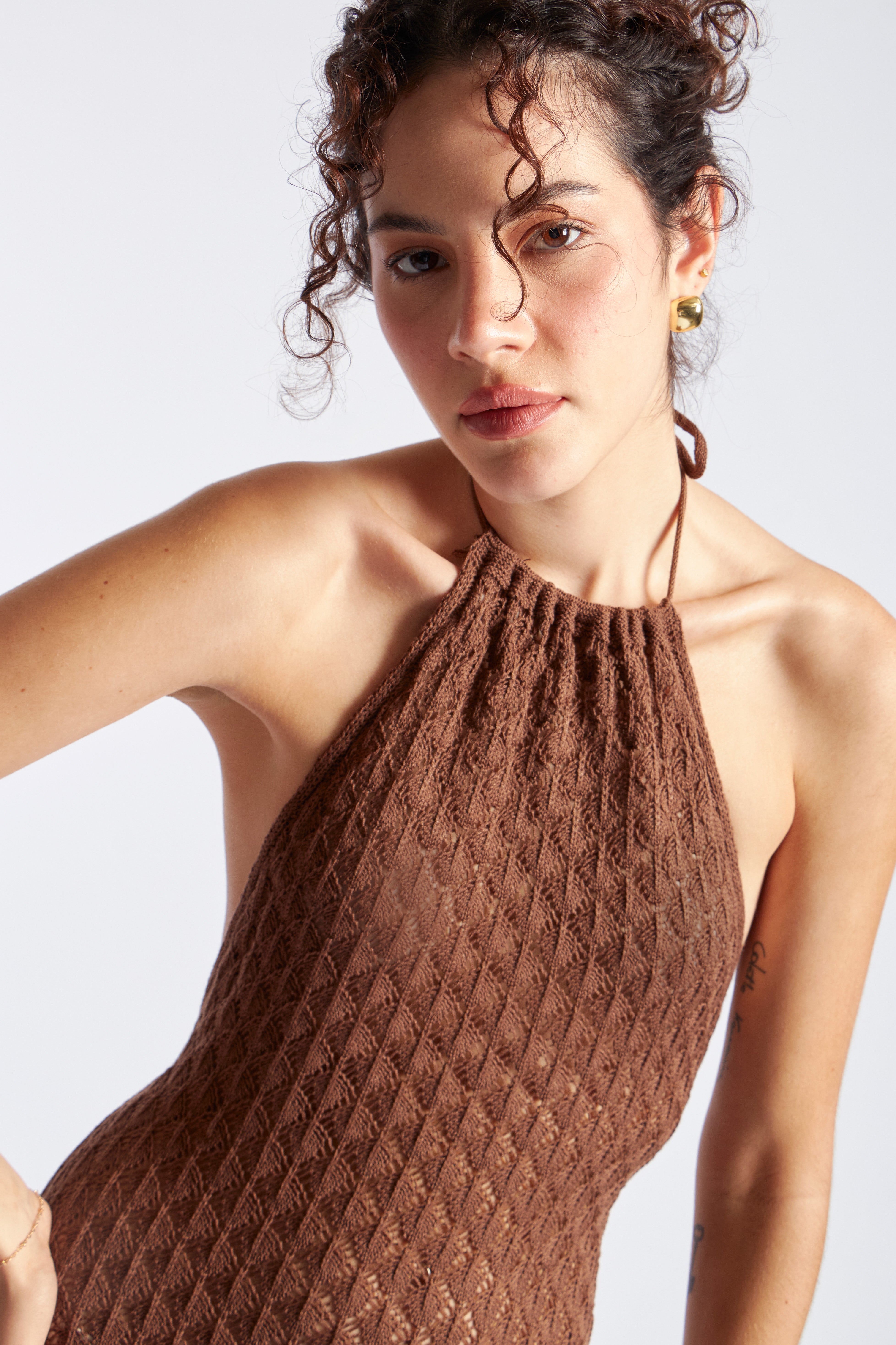 Salida Knit Cuello Halter - Cocoa