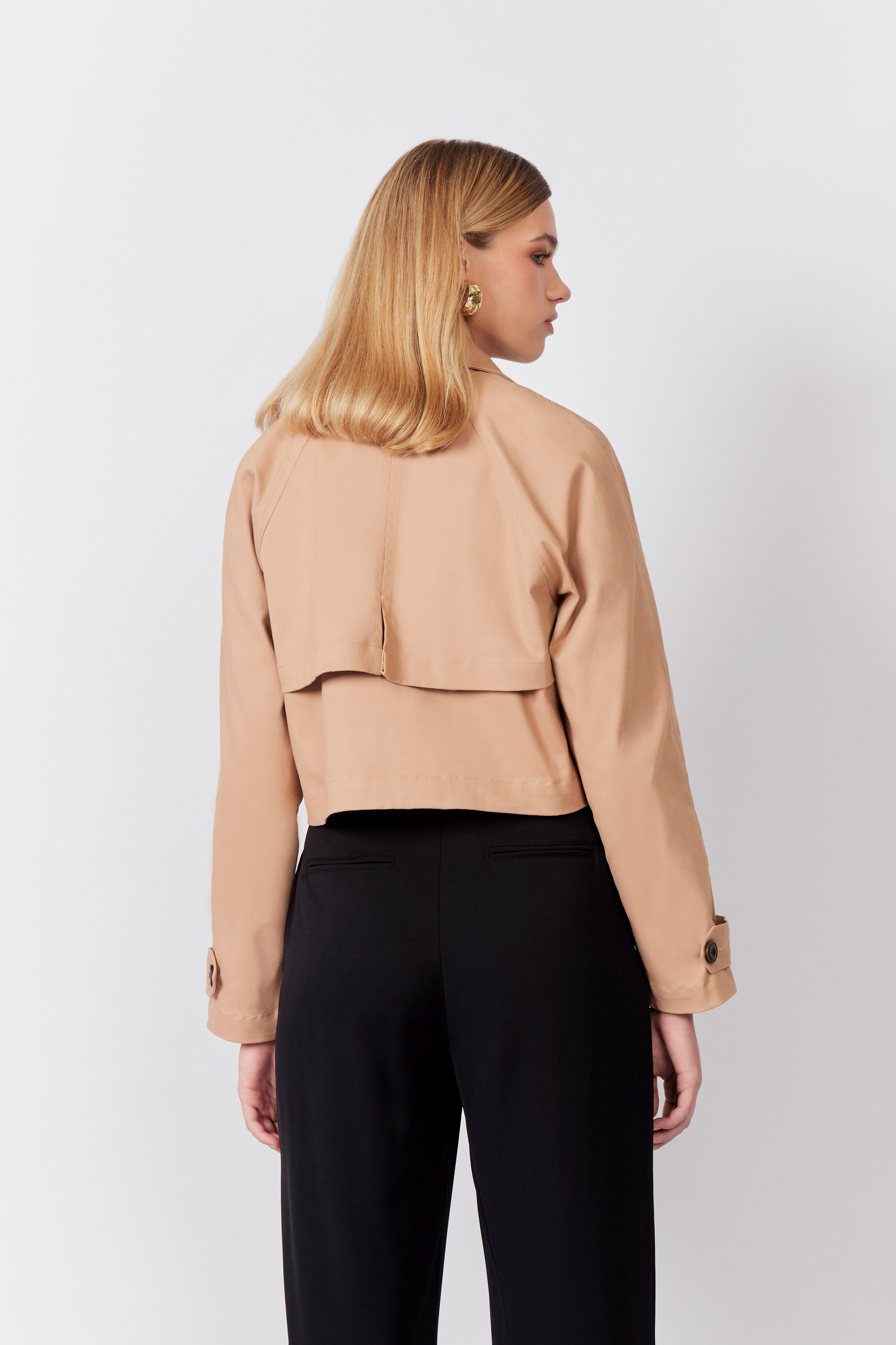 Cropped Trench Coat - Capucchino