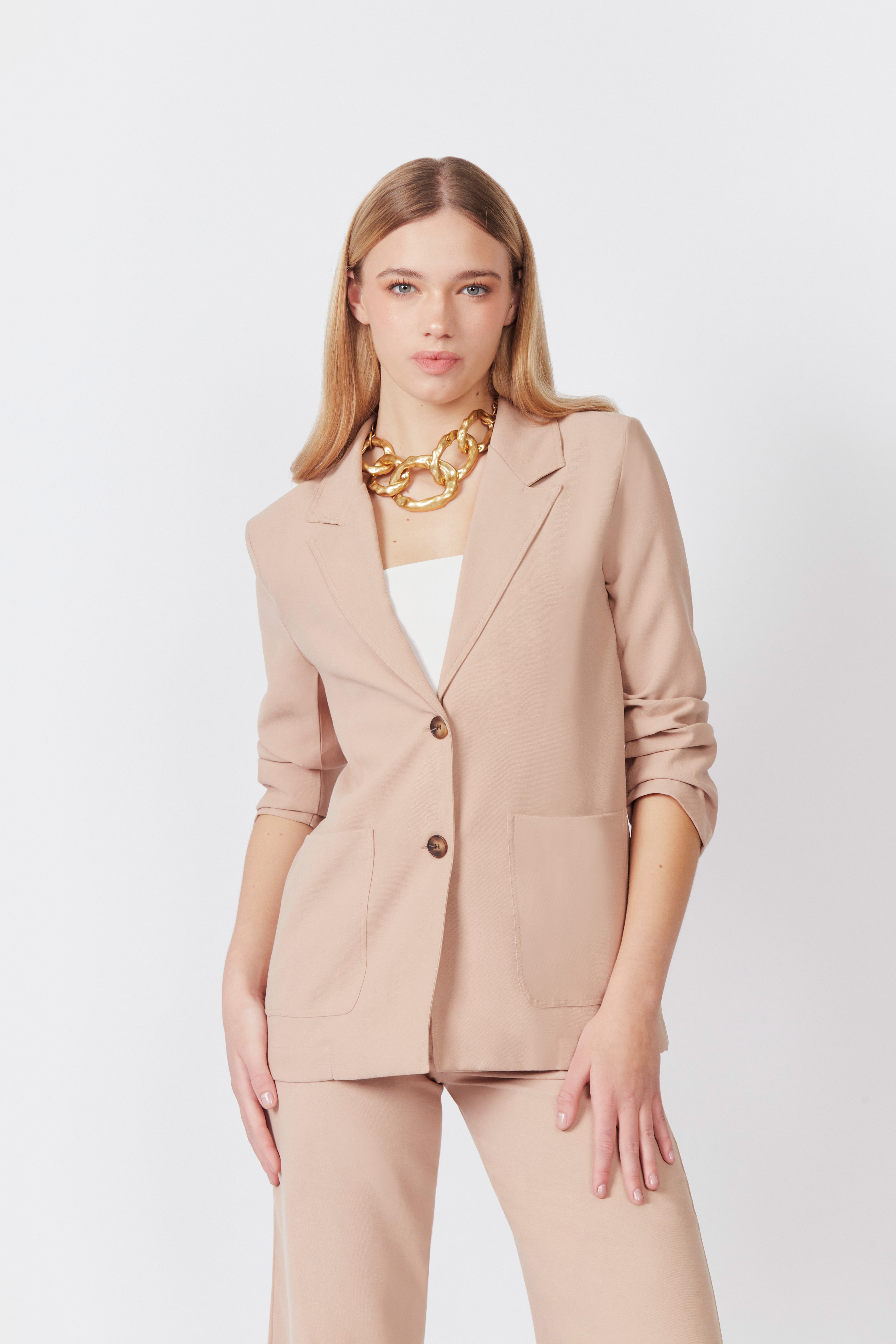 Blazer Fluido - Beige Claro