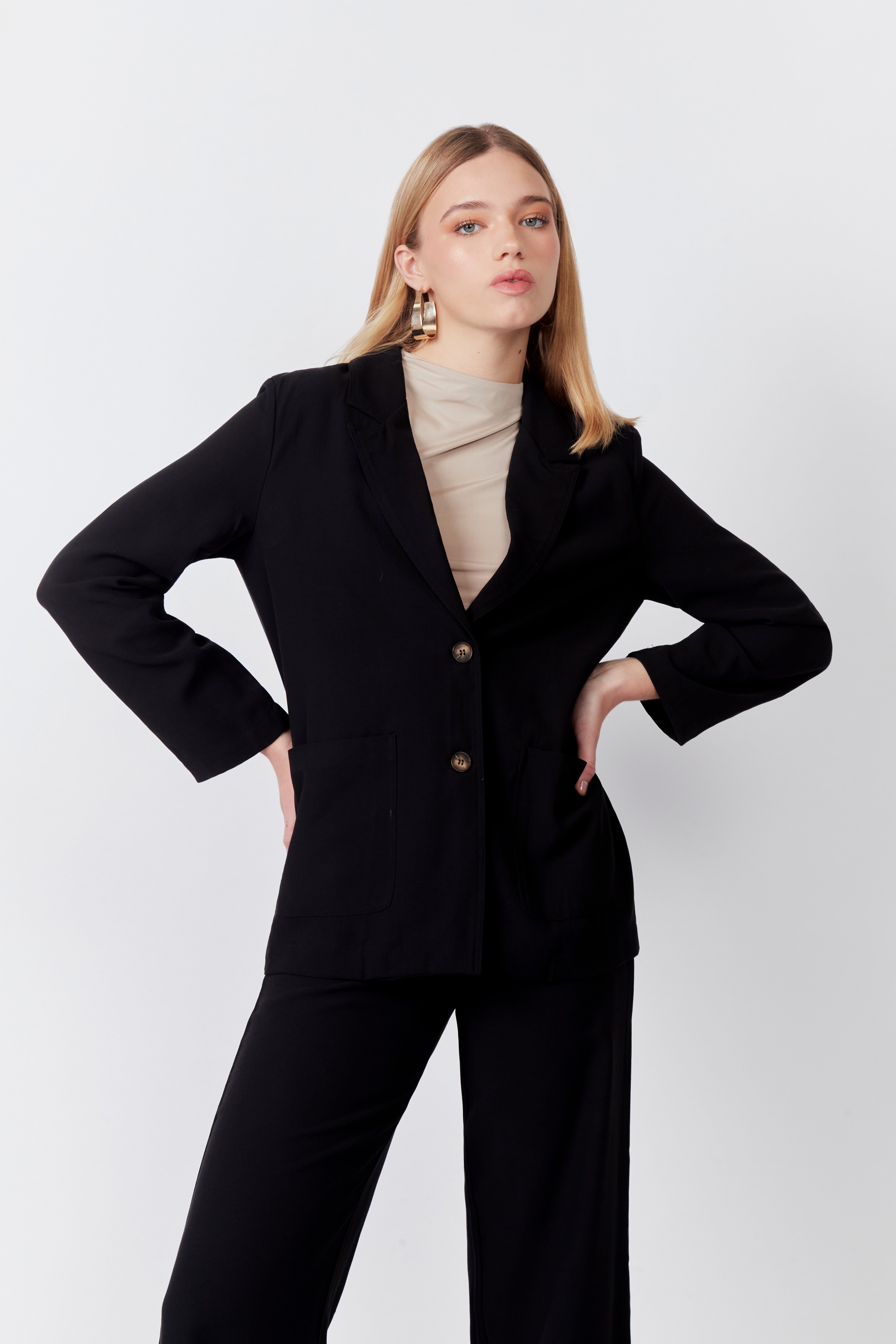 Blazer Fluido - Negro