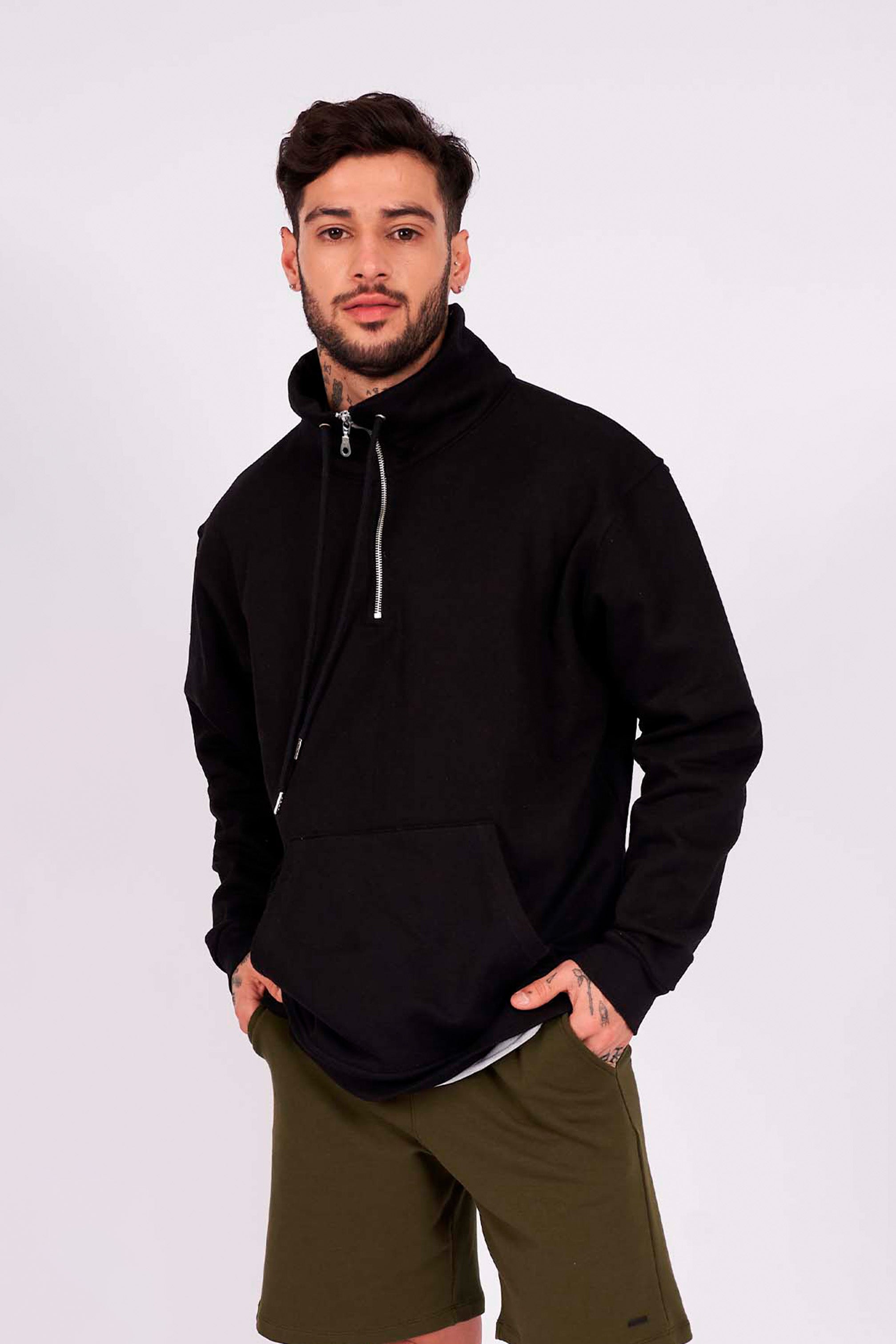 Zipper Sweatshirt - Negro